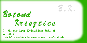 botond krisztics business card